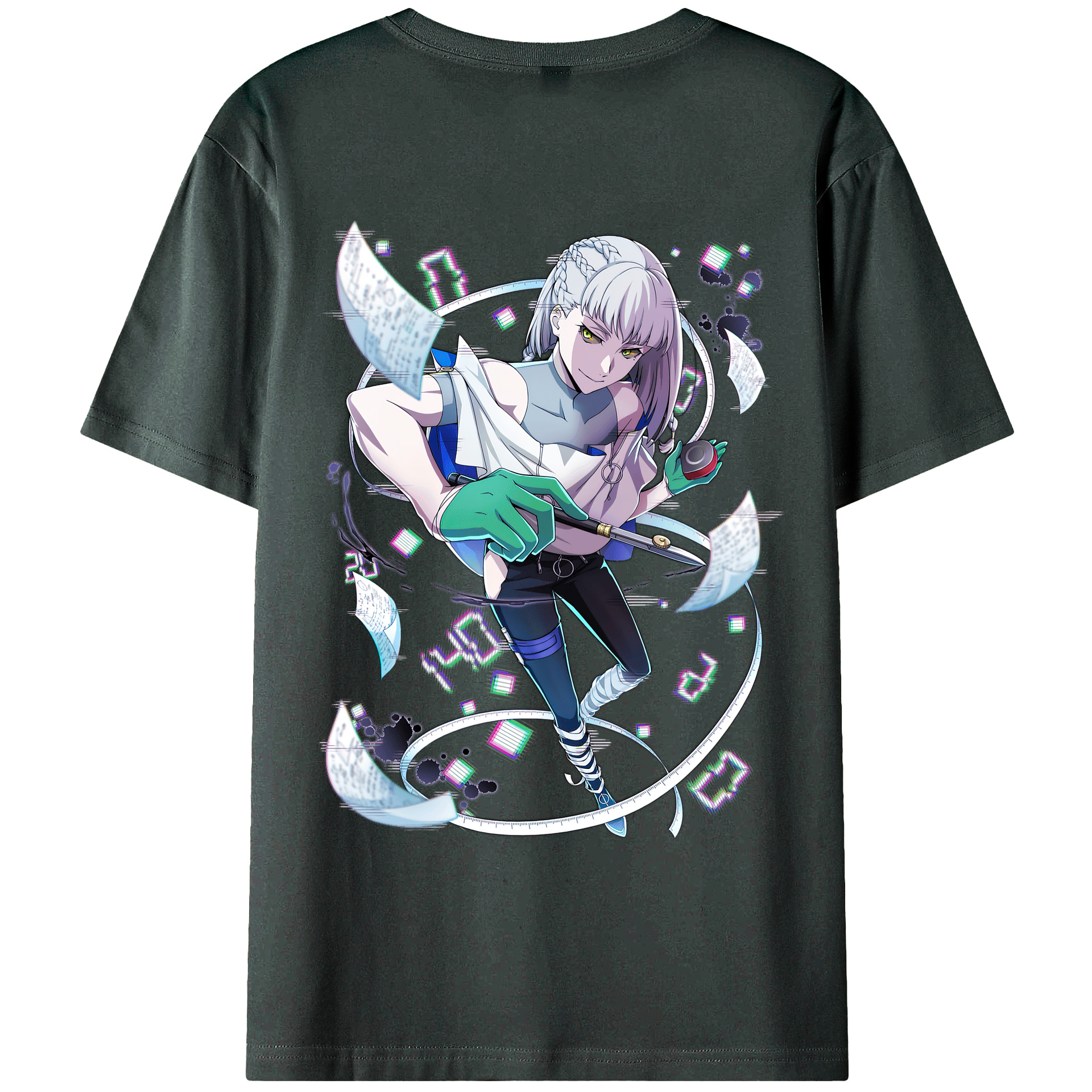（画像用） 文豪ストレイドッグス Bungo Stray Dogs 綿100％ メンズ半袖Tシャツ（バックプリント） 通気性